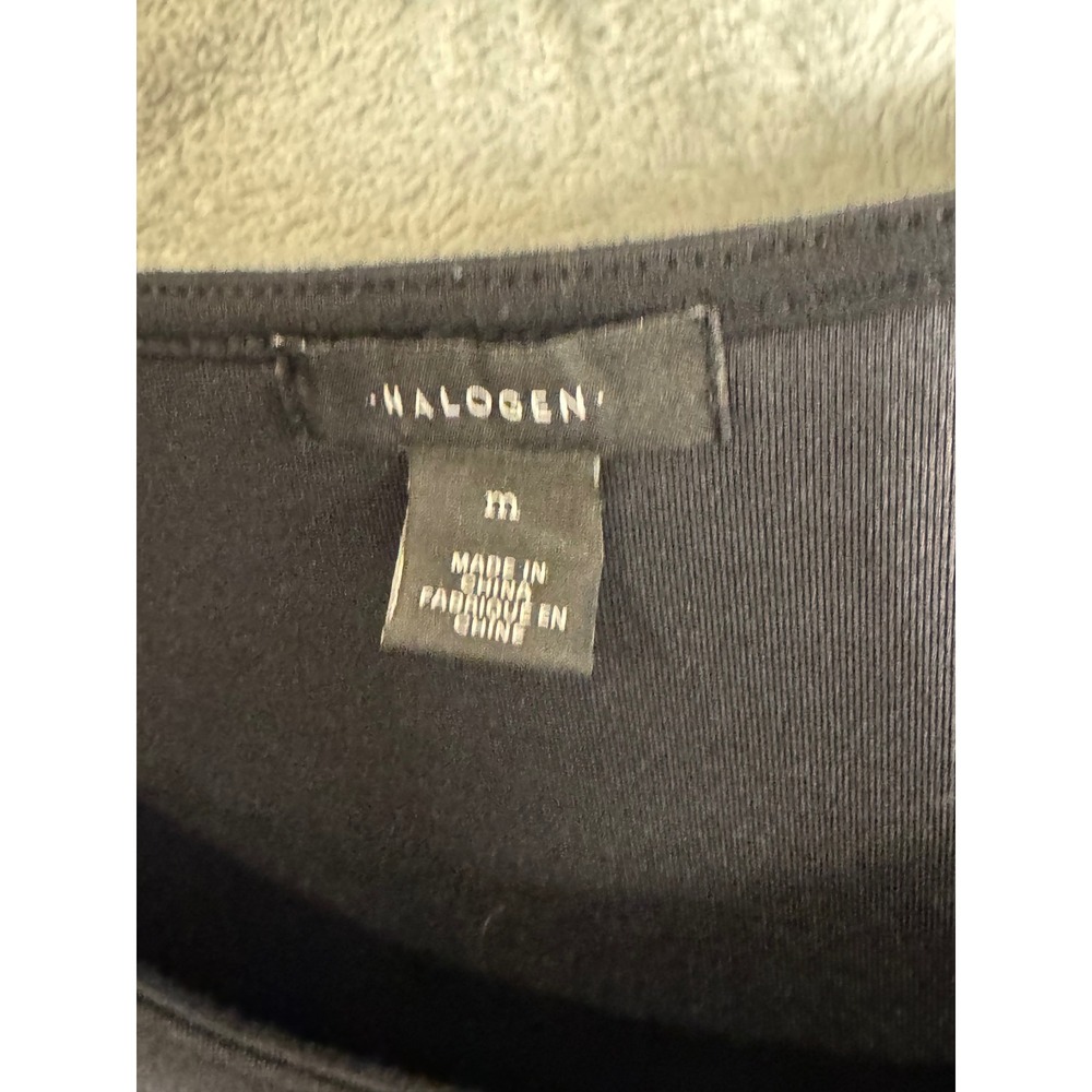 Halogen Women Black Bell Sleeve Ruffle Detail‎ Top Size M - Picture 4 of 8
